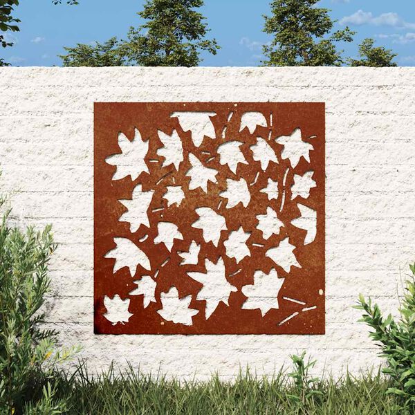 vidaXL juharlev&eacute;l mint&aacute;s corten ac&eacute;l kerti fald&iacute;sz 55x55 cm