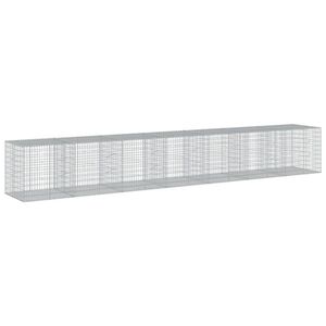 vidaXL horganyzott vas gabion kos&aacute;r fed&eacute;llel 700 x 100 x 100 cm