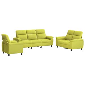 vidaXL Kanap&eacute; Szett 3 pcs Vil&aacute;gos z&ouml;ld Sz&ouml;vet