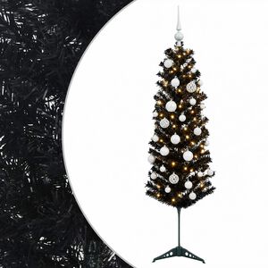 vidaXL Karcs&uacute; műkar&aacute;csonyfa g&ouml;mb&ouml;kkel 120 cm 150 LED Meleg feh&eacute;r