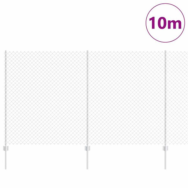vidaXL Ker&iacute;t&eacute;s oszlopokkal Ez&uuml;st 1,4 x 10 m Ac&eacute;l