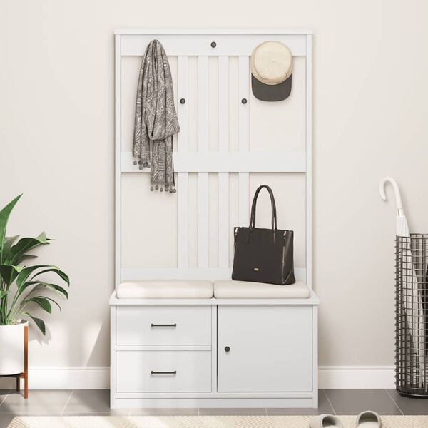 vidaXL SANDNES tömör fenyőfa előszobafa 87x40x159,5 cm