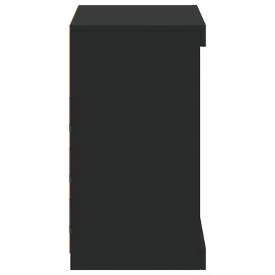 vidaXL fekete tálalószekrény LED-világítással 60,5 x 37 x 67 cm