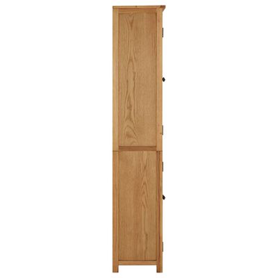 vidaXL tömör tölgyfa és üveg könyvespolc 4 ajtóval 80 x 35 x 180 cm