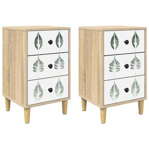 vidaXL &Eacute;jjeliszekr&eacute;ny HANAU 2 db Sonoma T&ouml;lgy 36 x 33 x 60 cm