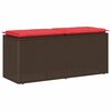 vidaXL barna polyrattan kerti pad p&aacute;rn&aacute;val 110x40x44 cm