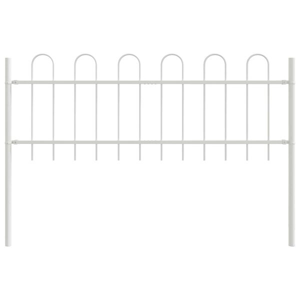 vidaXL Kerti Kerítés Fehér 1.7 x 0.6 m Porszórt Acél
