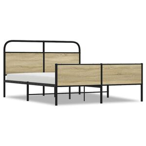 vidaXL sonoma t&ouml;lgy sz&iacute;nű f&eacute;m &aacute;gykeret matrac n&eacute;lk&uuml;l 150 x 200 cm