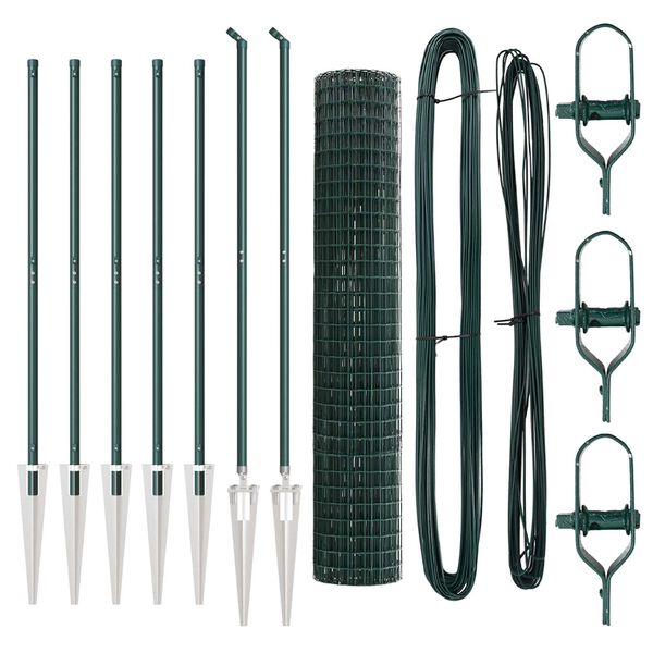 vidaXL Ker&iacute;t&eacute;s oszlopokkal Z&ouml;ld 1,6 x 10 m Ac&eacute;l &eacute;s PVC