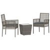 vidaXL Kert Bistro K&eacute;szlet 3 pcs Sz&uuml;rke polirattan