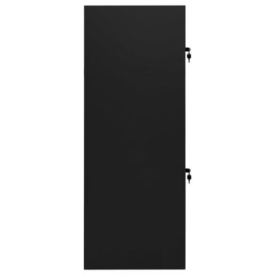 vidaXL fekete acél nyeregszekrény 53 x 53 x 140 cm