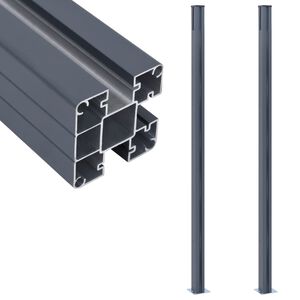 vidaXL 2 db s&ouml;t&eacute;tsz&uuml;rke alum&iacute;nium ker&iacute;t&eacute;soszlop 185 cm