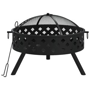 vidaXL ac&eacute;l XXL m&eacute;retű tűzt&aacute;l piszkavassal 58 cm