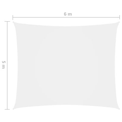 vidaXL fehér téglalap alakú oxford-szövet napvitorla 5 x 6 m