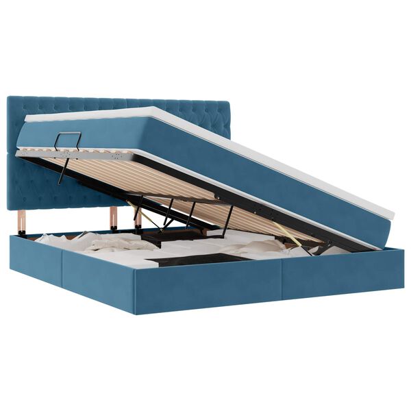 vidaXL &Aacute;gy t&aacute;rol&oacute;val &eacute;s matraccal S&ouml;t&eacute;t k&eacute;k 160 x 200 cm B&aacute;rsony