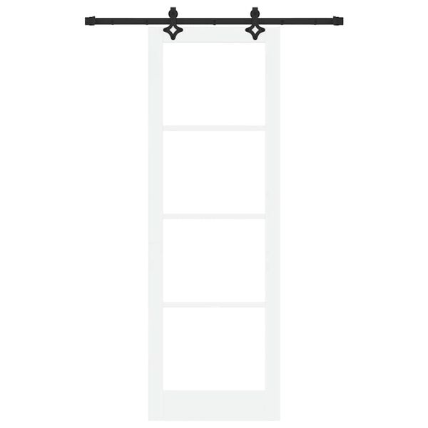 vidaXL Cs&uacute;sz&oacute; ajt&oacute; Feh&eacute;r 78 x 232 cm T&ouml;m&ouml;r fenyőfa &eacute;s &uuml;veg