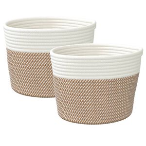 vidaXL 2 db barna &eacute;s feh&eacute;r pamut t&aacute;rol&oacute;kos&aacute;r &Oslash;24 x 18 cm