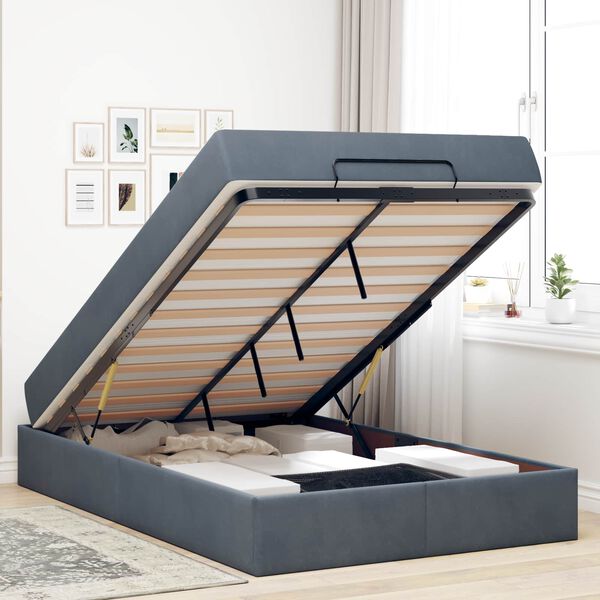 vidaXL &Aacute;gykeret matraccal matracmal 2 pcs Hom&aacute;lyos Sz&uuml;rke B&aacute;rsony