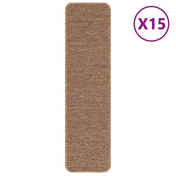 vidaXL Csúszásmentes Lépcsőszőnyegek 15 pcs Sárga 75 x 20 cm PP