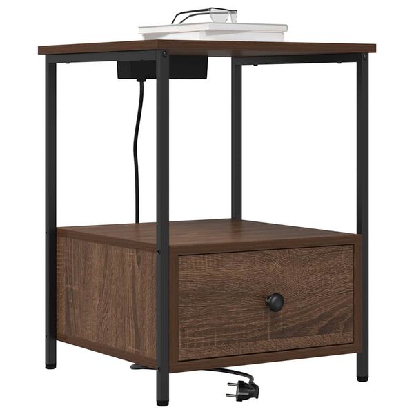 vidaXL &Eacute;jjeliszekr&eacute;ny 2 pcs Barna T&ouml;lgy 42 x 41 x 56 cm Faanyag