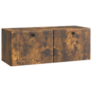 vidaXL Fali TV szekr&eacute;ny 78,5 x 31 x 30 cm F&uuml;st&ouml;s T&ouml;lgy Szerelt Fa