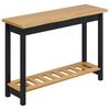 VidaXL Konzolasztal EKAI Fekete 112 x 35 x 76 cm T&ouml;m&ouml;r Fenyőfa