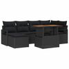 vidaXL Kerti Kanap&eacute; Szett t&aacute;rol&oacute;val 7 pcs Fekete Poli rattan