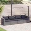 vidaXL 4-r&eacute;szes sz&uuml;rke polyrattan kerti &uuml;lőgarnit&uacute;ra p&aacute;rn&aacute;kkal