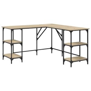 vidaXL sonoma t&ouml;lgy sz&iacute;nű mű fa &iacute;r&oacute;asztal 139x139x75 cm