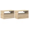 vidaXL 2 db sonoma t&ouml;lgy falra szerelhető &eacute;jjeliszekr&eacute;ny 45x26x28,5 cm