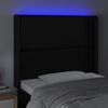 vidaXL fekete műbőr LED-es fejt&aacute;mla 103x16x118/128 cm