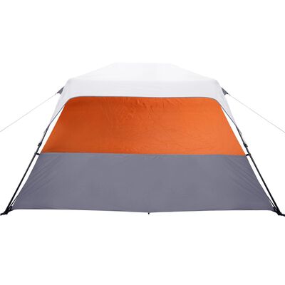 vidaXL 6 személyes szürke-narancs LED-es felugró családi sátor
