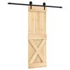 vidaXL Cs&uacute;sz&oacute; ajt&oacute; Term&eacute;szetes &eacute;s Fekete 70 x 210 cm Szil&aacute;rd Fenyőfa