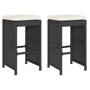vidaXL 2 db fekete polyrattan kerti b&aacute;rsz&eacute;k p&aacute;rn&aacute;val