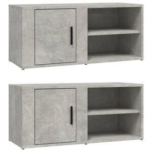 vidaXL 2 db betonsz&uuml;rke szerelt fa TV-szekr&eacute;ny 80x31,5x36 cm