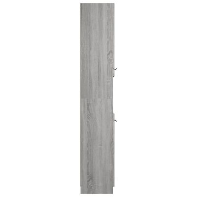 vidaXL szürke sonoma szerelt fa fürdőszobaszekrény 32x34x188,5 cm