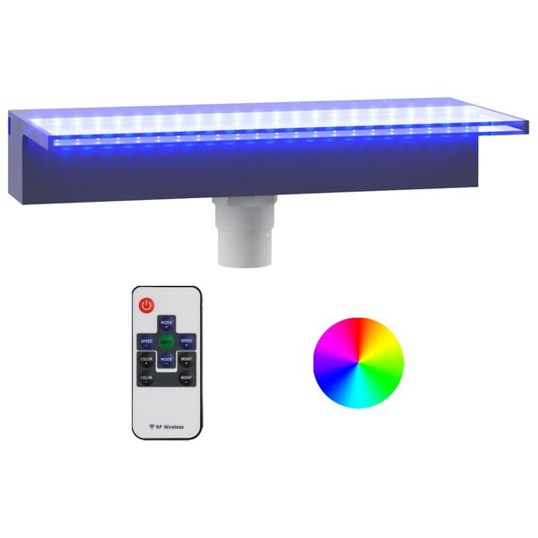 vidaXL akril v&iacute;zes&eacute;skifoly&oacute; RGB LED-ekkel 45 cm