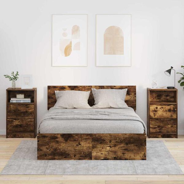 vidaXL &Eacute;jjeliszekr&eacute;nyek 2 pcs F&uuml;st&ouml;lt t&ouml;lgy 40 x 30 x 467 cm Faanyag