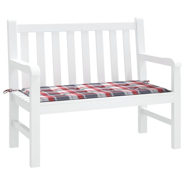 vidaXL piros kock&aacute;s oxford sz&ouml;vet kerti padp&aacute;rna 100 x 50 x 3 cm