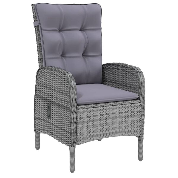 vidaXL 9 r&eacute;szes sz&uuml;rke polyrattan kerti &eacute;tkezőgarnit&uacute;ra