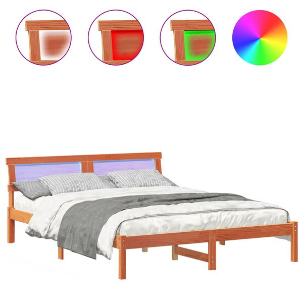 vidaXL &Aacute;gykeret fejt&aacute;ml&aacute;val Faggy&uacute; barna 160 x 200 cm T&ouml;m&ouml;r fenyőfa