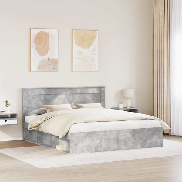 vidaXL &Aacute;gykeret fejt&aacute;ml&aacute;val Beton 200 x 200 cm T&ouml;m&ouml;r fenyőfa