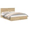 vidaXL T&aacute;rol&oacute;s &Aacute;gy fi&oacute;kkal Sonoma t&ouml;lgy 160 x 200 cm Szerelt Fa