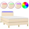 vidaXL kr&eacute;msz&iacute;nű sz&ouml;vet rug&oacute;s &eacute;s LED-es &aacute;gy matraccal 120 x 200 cm