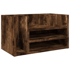 vidaXL f&uuml;st&ouml;s t&ouml;lgy sz&iacute;nű szerelt fa asztali szervező 44,5x24x25 cm