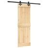 vidaXL Cs&uacute;sz&oacute; ajt&oacute; Term&eacute;szetes &eacute;s Fekete 70 x 210 cm Szil&aacute;rd Fenyőfa