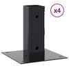 vidaXL 4 db antracit porsz&oacute;rt ac&eacute;l oszlopalapok n&eacute;gyzet alak&uacute; 46x46 mm