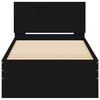 vidaXL fekete szerelt fa ágykeret fejtámlával 90 x 200 cm