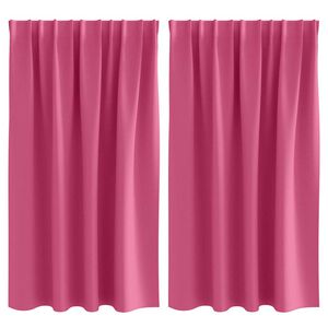 vidaXL Fekete F&uuml;gg&ouml;ny Gyűrűkkel 2 pcs &Eacute;l&eacute;nk r&oacute;zsasz&iacute;n 140 x 140 cm