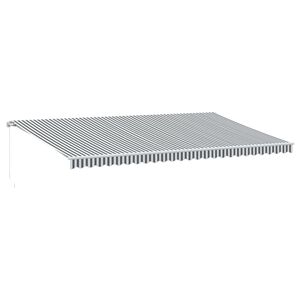 vidaXL antracitsz&uuml;rke-feh&eacute;r LED-es k&eacute;zi napellenző 600 x 350 cm